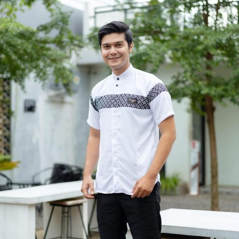 Grade Ori Baju Koko Pria Dewasa Lengan Pendek Motif Kobata Qnang  Kombinasi Batik Terbaru