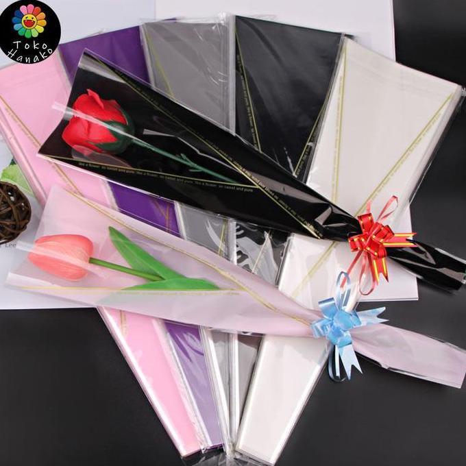 VINTOP 100pcs kantong bunga rose plastik bungkus bunga