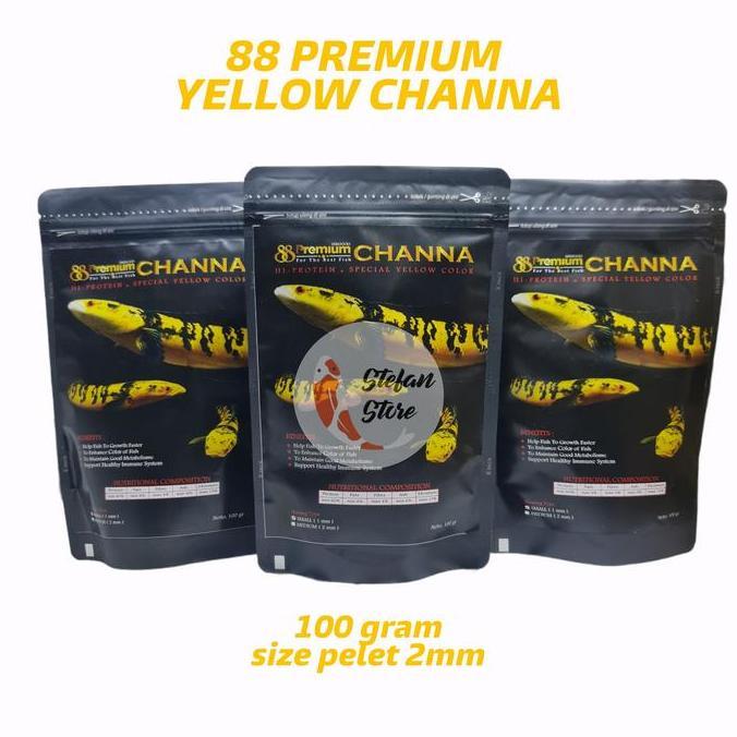 PELET CHANNA 88 PREMIUM YELLOW BLUE RED PAKAN CHANNA