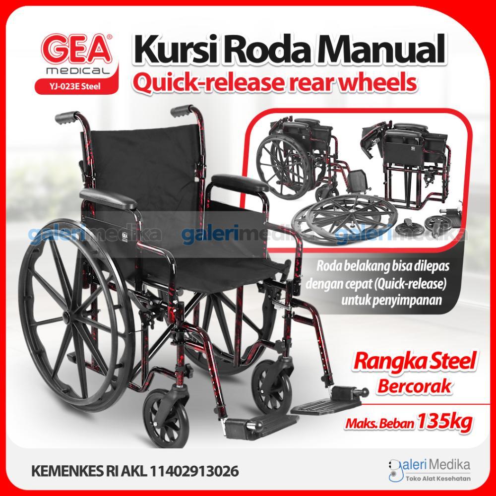 Kursi Roda GEA YJ-023E / YJ 023E / YJ023E Steel Wheelchair - Kursi Roda Rumah Sakit