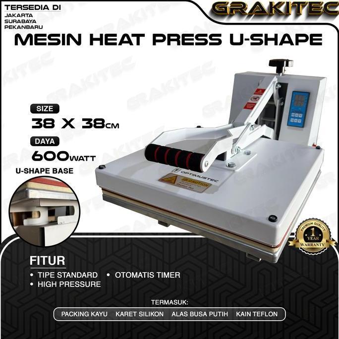 Lansungsand- Grakitec Mesin Heat Press Sablon Kaos 38X38 600 Watt