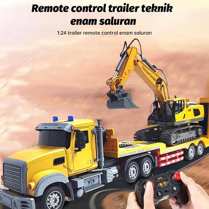 Wxyg- Mobil Remote Control Trailer Set Besar Rc Truk Trailer & Rc Excavator