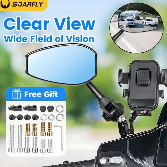 Bloodiburs - 24 Jam KirimSOARFLY Spion Motor Cermin biru dan putih anti silau/spion spion variasi un