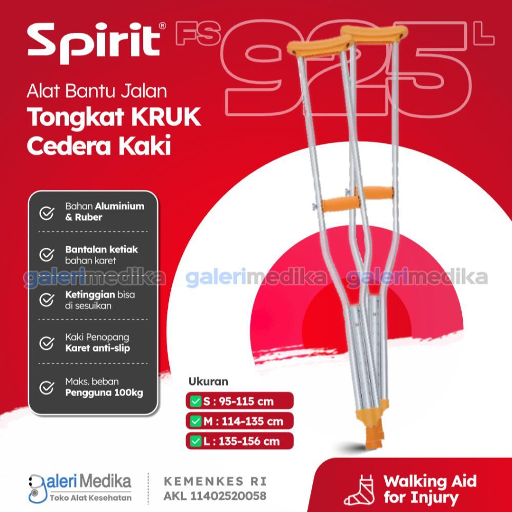 (SEPASANG) SPIRIT Tongkat Kruk Ketiak Aluminium Ringan Alat Bantu Jalan Cedera Kaki FS925L