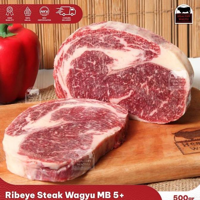Australian Premium Wagyu Ribeye Wagyu Steak Mb 5+ 500gr