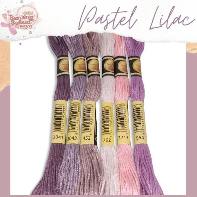 (Allthebest) Benang Sulam / Kristik CXC Import (kode DMC) | Seri Warna PASTEL LILAC
