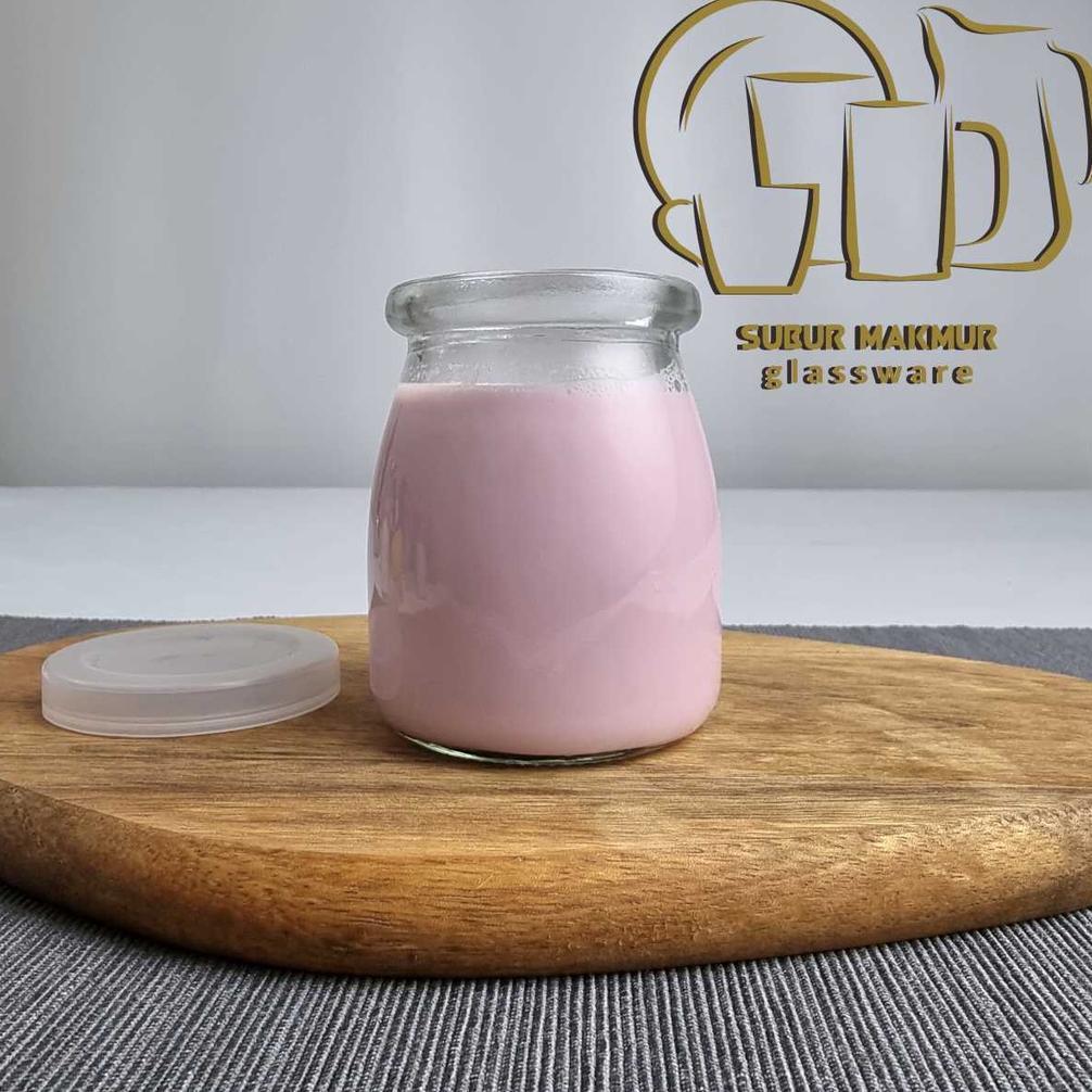 [Set 6 Pcs] Toples Pudding Jar Kaca 200ml ( PJ200 ). Toples Puding Tutup Plastik