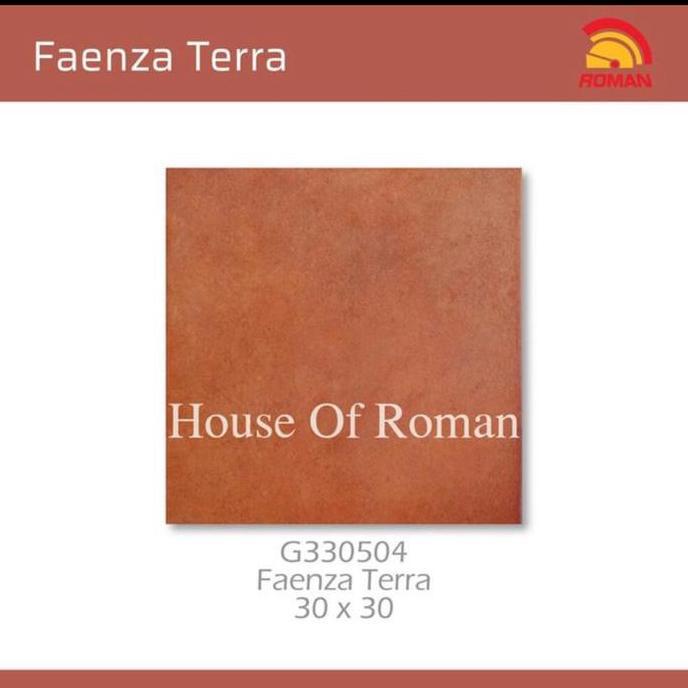 Roman Keramik dFaenza Terra G330504/Keramik Terakota 30x30/Lantai Tegel Merah Bata/Keramik Batu Alam