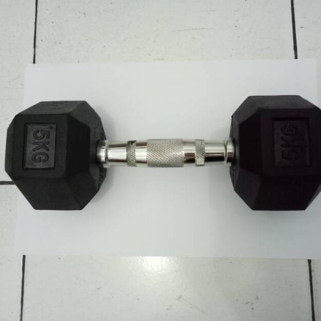 BSM.Medan RUBBER COATED HEXAGONAL BARBEL / DUMBELL 5KG BESi