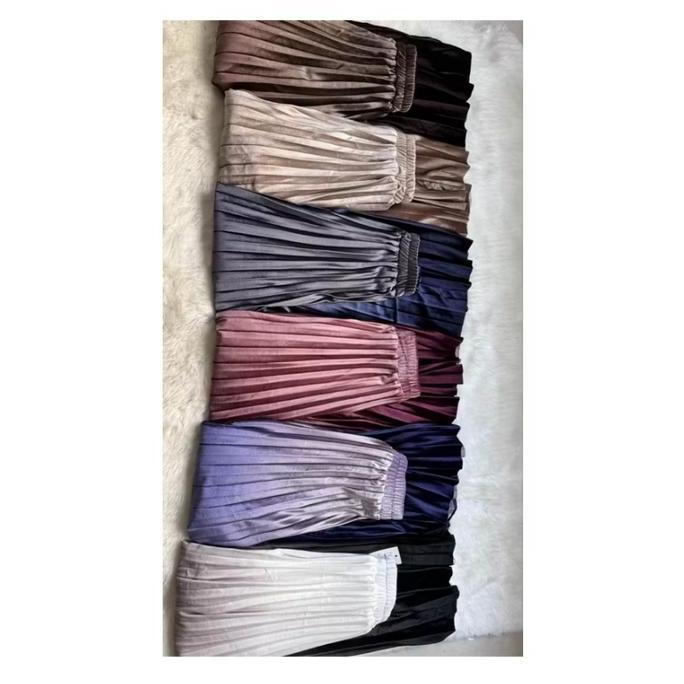 ROK PLISKET VELVET GRADASI / ROK BLUDRU OMBRE PREMIUM IMPORT KS