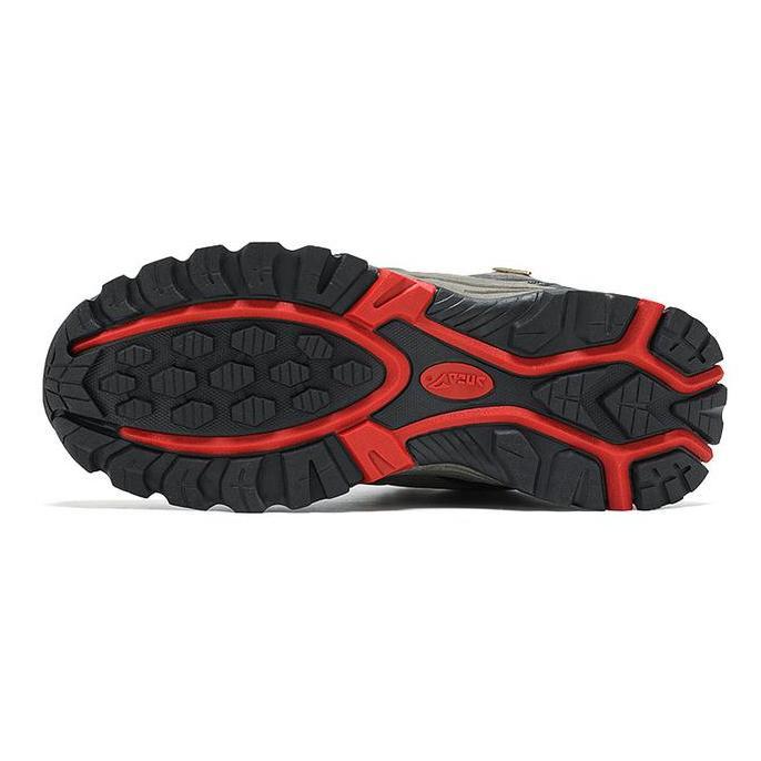 Puncakx- Sepatu Gunung Snta 496 - Grey Red Semi Waterproof + Tali Cadangan Outdoor 100% Original