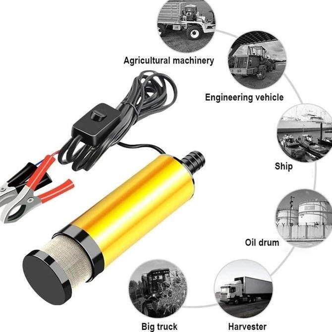 Lancar- Pompa Air Celup Mini Kecil Portable 12V Diesel Pump Mini Air Minyak