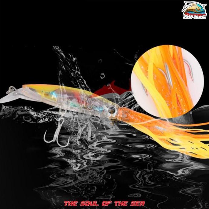 RIPTIDE OROCHI MINNOW SQUID TROLLING LURE UMPAN BENTUK CUMI PANJANG 14.1 GRAM BERAT 40.1 GRAM | LURE