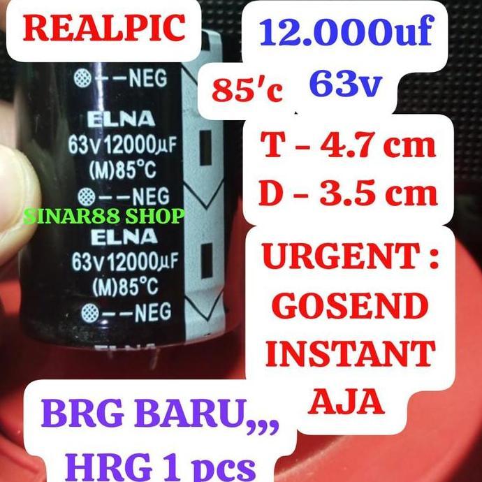 Promo ELCO ECO ELKO 12000UF63V ELNA 12000UF 63V 12.000UF63V CAPASITOR Diskon