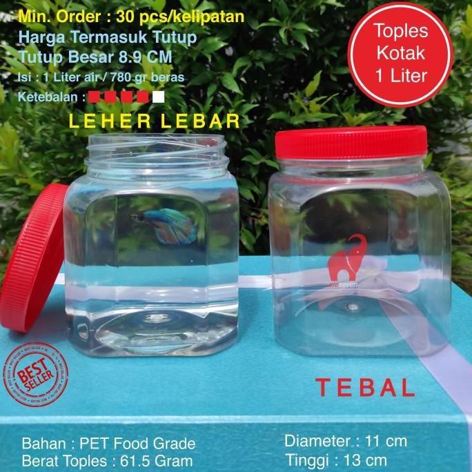 Toples Plastik Kotak Ikan Cupang 1 Liter Tebal