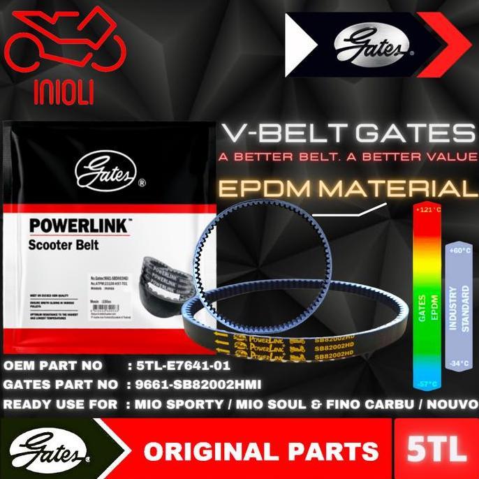 VAN BELT GATES V BELT V-BELT VBELT GATES POWERLINK MIO SPORTY SMILE MIO SOUL CARBU FINO CARBU NOUVO 