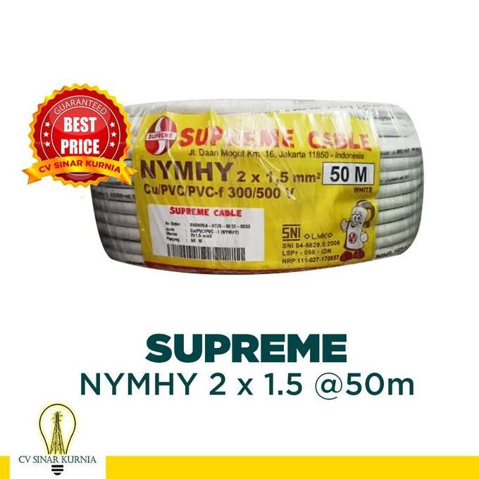 Kabel Listrik NYMHY 2x1,5 mm 2x1.5 SUPREME| SUPREME Kabel NYMHY| 50M