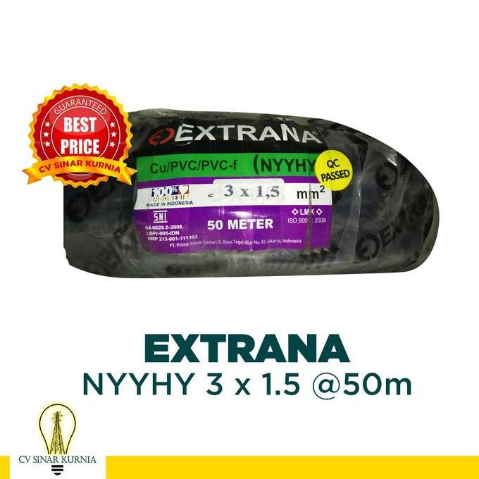 HARGA DISC - Kabel Listrik NYYHY 3x1,5 3x1.5 50M EXTRANA |Kabel Serabut | SNI
