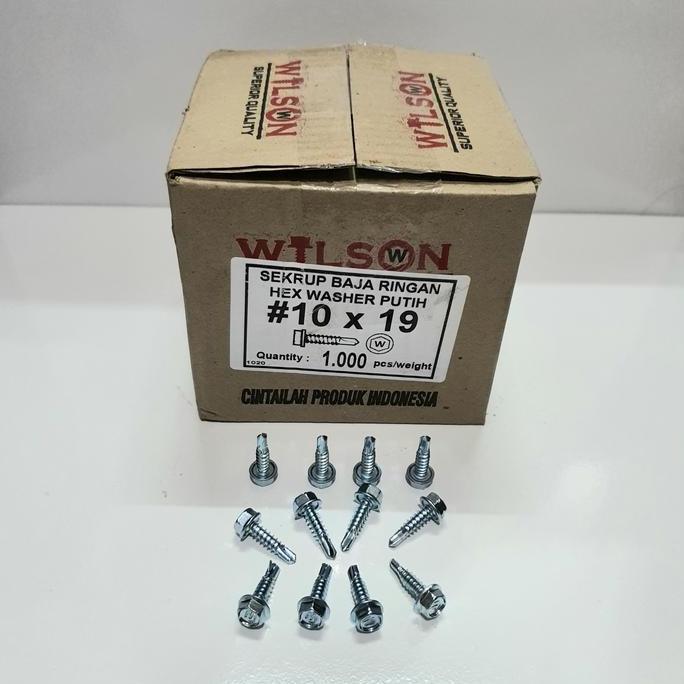 Baut Roofing Sekrup Skrup Baja Ringan 10 x 19 Per Dus
