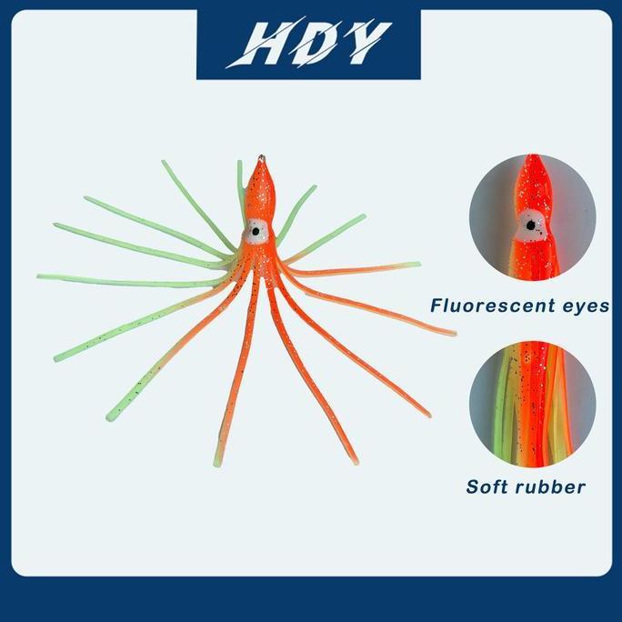 HDY 5pcs 10 Color Cumi Karet Super Star Umpan Pancing Softlure Octopus Cumi Karet 6cm/8cm/10cm/12cm 
