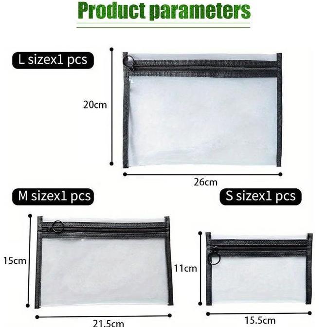 JALACA Tas Kosmetik Transparan Waterproof Tas Travel Washbag Tempat Sabun Mandi Anti Air Travel Toil