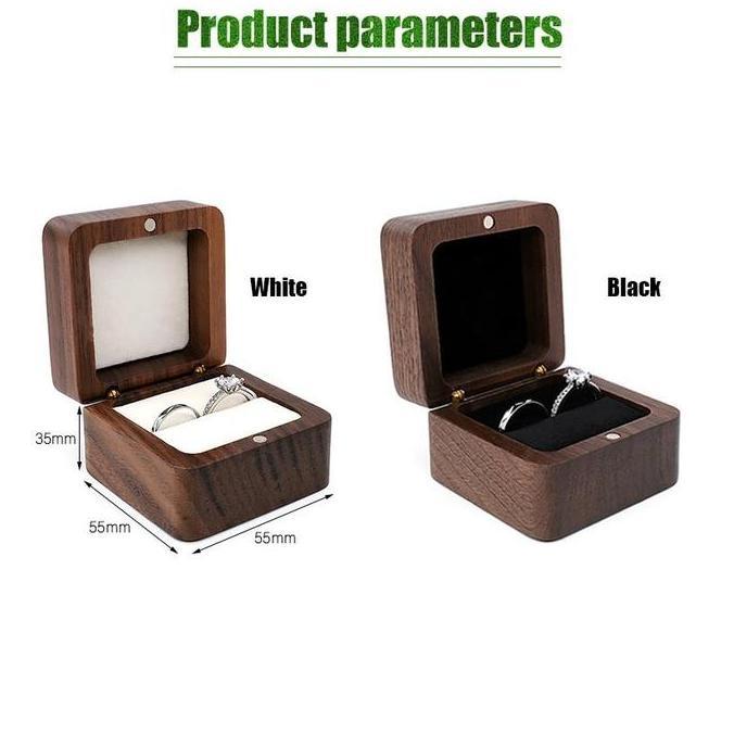 ORIZA Kotak Cincin Kayu Kalung Seserahan Pernikahan Ring Box Jewelry Hantaran Seserahan Lamaran Temp