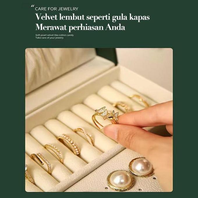 OCARA Kotak Perhiasan Jewelry Box Display Penyimpanan Anting rak Kotak Tempat Perhiasan Kotak Cincin