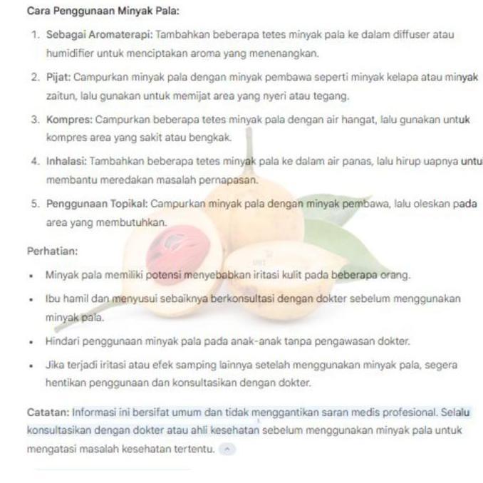 1LITER minyak pala biji murni asli tanpa campuran nutmeg oil minyak atsiri 250ml 500ml 1L essential 