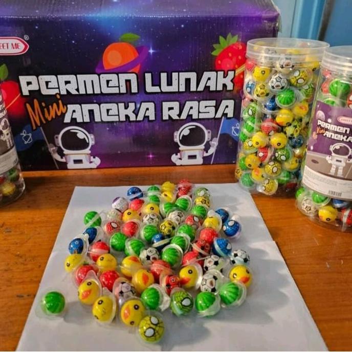 PERMEN LUNAK MINI @120 PCS - GUMMY CANDY LUNAK MINI MOTIF MIX MANIS Camilan Toples korea jawbreaker 
