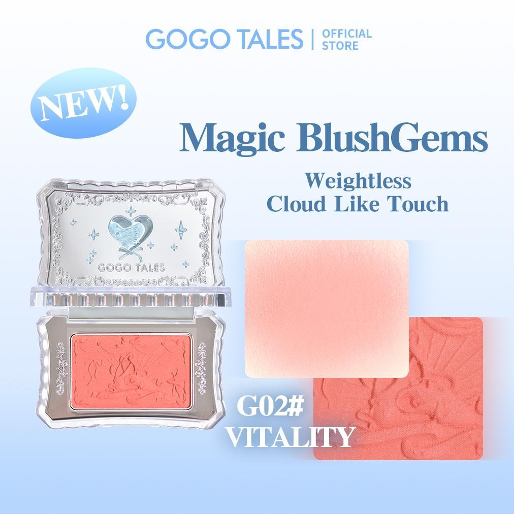 [BARU!]GOGO TALES Magic BlushGems Crystal Velvet Matte Blush On Powder Pigmented Natural Look Ringan