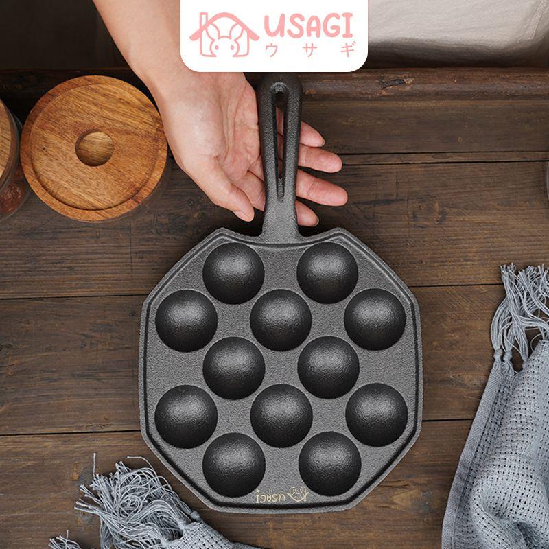 Usagi Takoyaki Cast Iron Pan / Cetakan Takoyaki Cast Iron 12 Pcs / Cetakan Besi Cor Takoyaki / Takoy