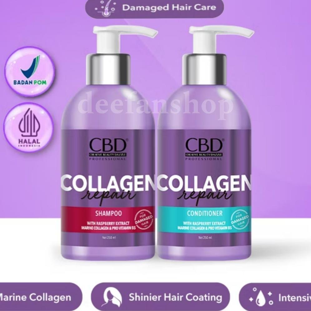 CBD COLLAGEN Shampoo / Conditioner Perawatan Rambut Kering Rusak 250ml
