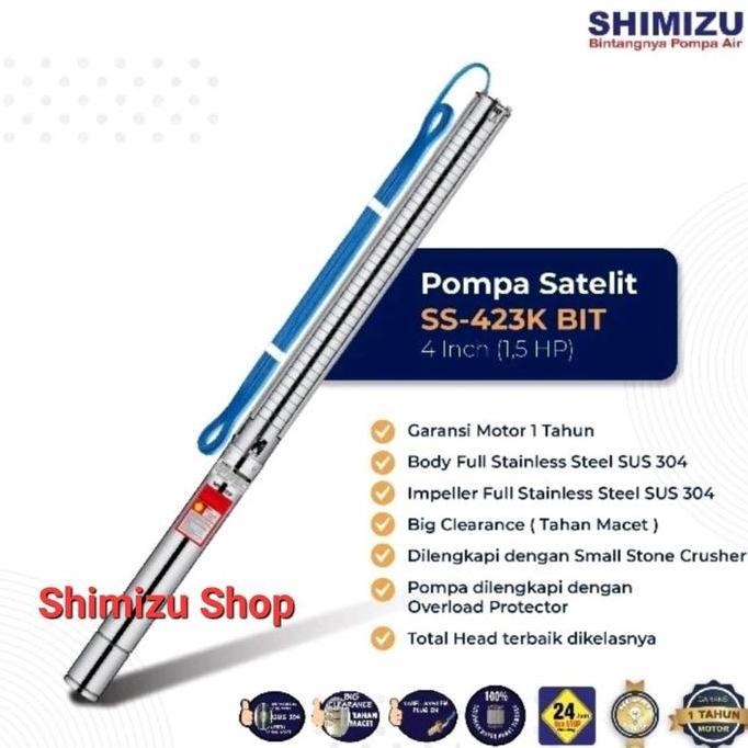 POMPA SATELIT SHIMIZU POMPA SUBMERSIBLE PUMP SHIMIZU SS 423K BIT 4 INCH (1.5 HP) ready
