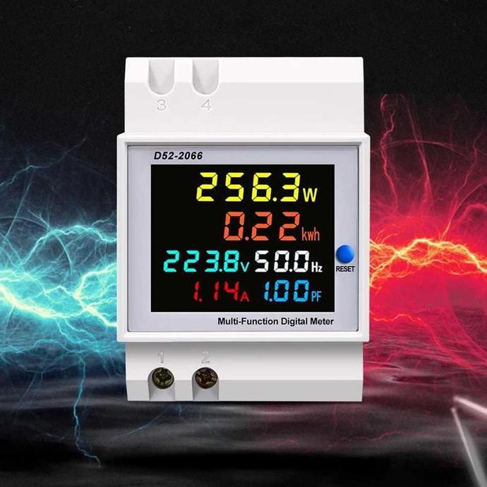 Meteran Kwh Listrik Digital 300V 100A Display Din Rail Single 1 Phase