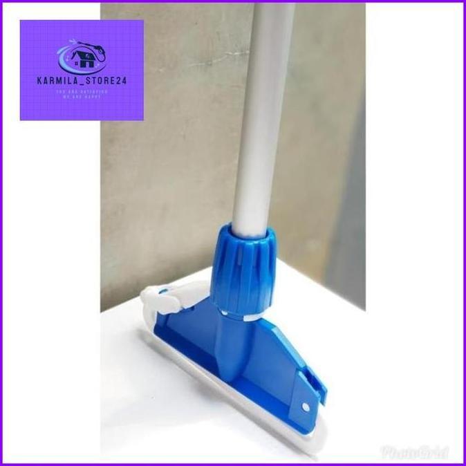 Stick mop aluminium (tongkat pel) + alat pel jepit