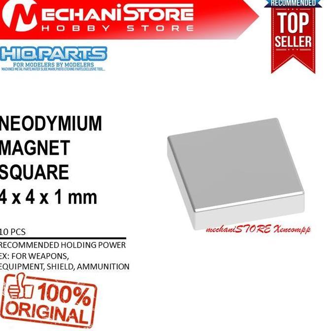HIQ PARTS NEODYMIUM MAGNET SQUARE 4x4x1 MM - HIQPARTS N52 MAGNET