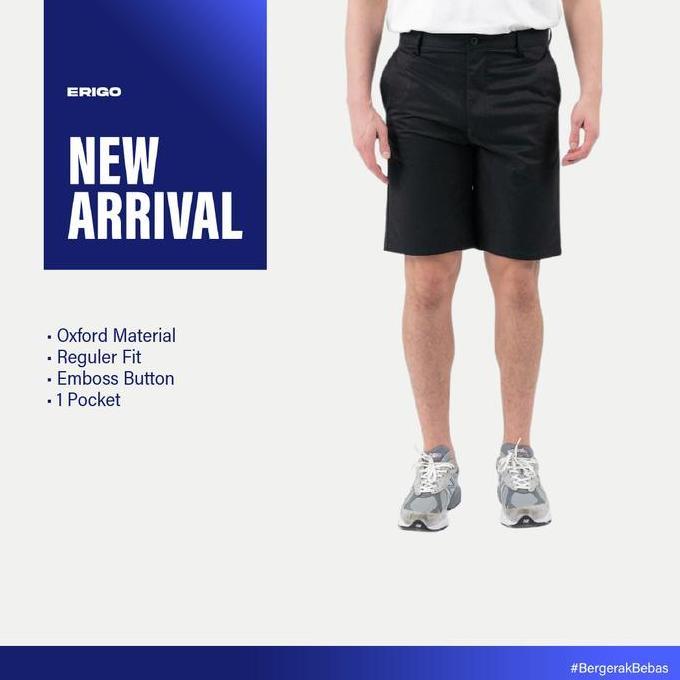 Erigo Chino Short Flexi Fit Newland Black - Celana Pendek Chino Unisex