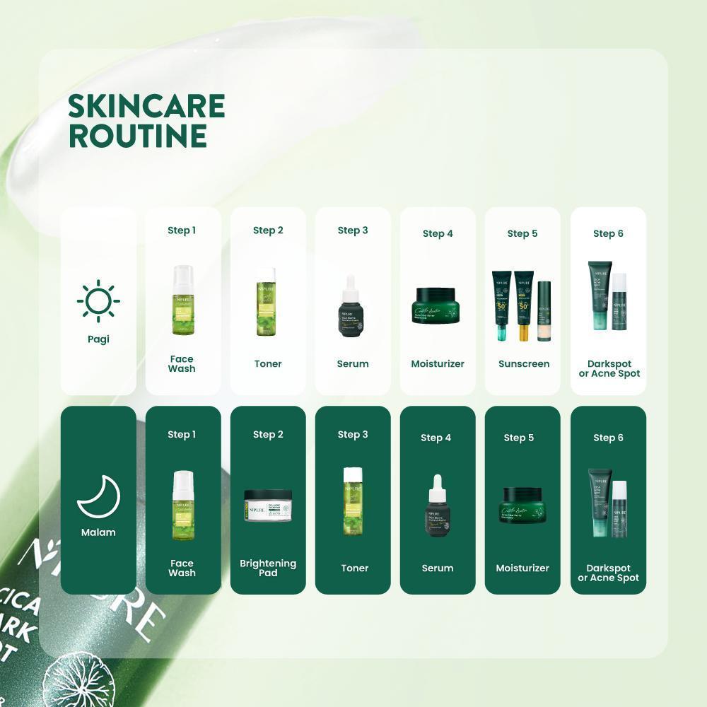 Npure Bundle Hemat - Cica Toner 150 Ml + Cica Face Wash 100 Ml / Kulit Berjerawat / Kombinasi / Berm