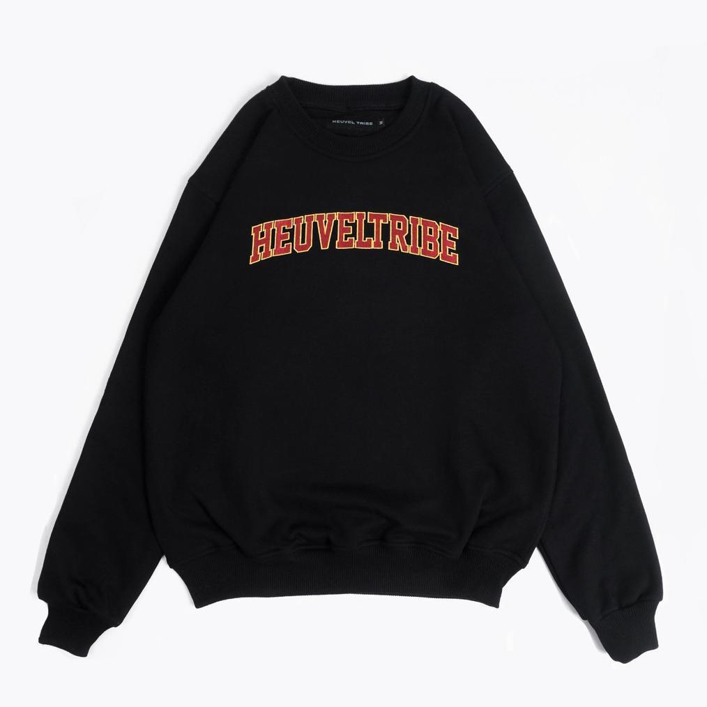 NEW Heuvel Tribe Crewneck Junko Black Sweater Swh 2105.014 Black Ron [terbaik][terlaris]