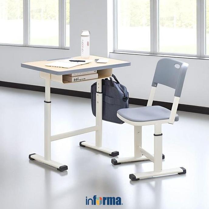 Informa Jobb Set Meja & Kursi Sekolah - Cokelat Beech Perabot Sekolah Tempat Belajar Perlengkapan Ke