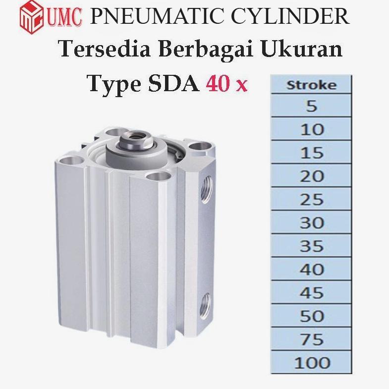 Pneumatic Cylinder SDA40 COMPACT Pneumatik Angin Air Silinder SDA 40