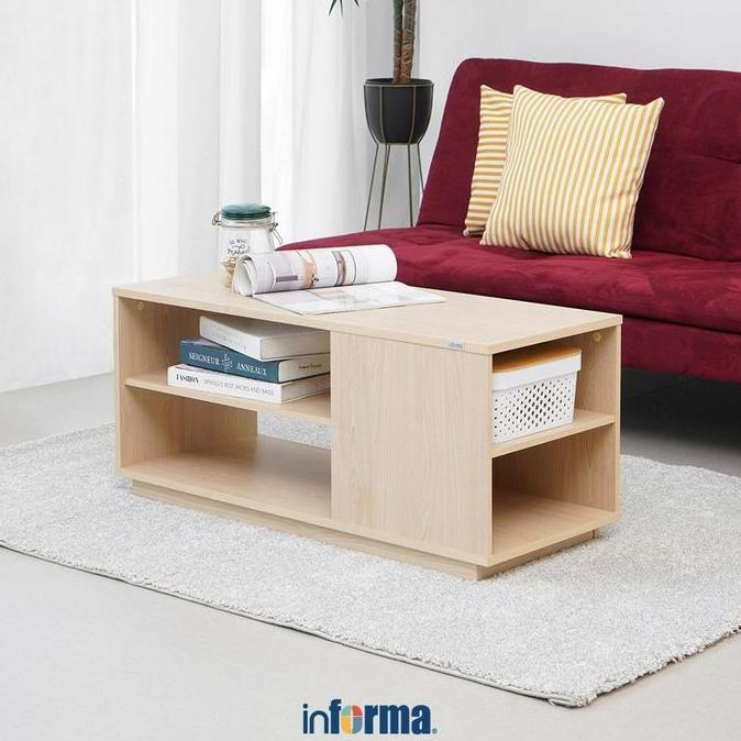 Informa Rana Meja Tamu Rectangle - Cokelat Maple Meja Sofa Baca Ruang Keluarga Meja Majalah