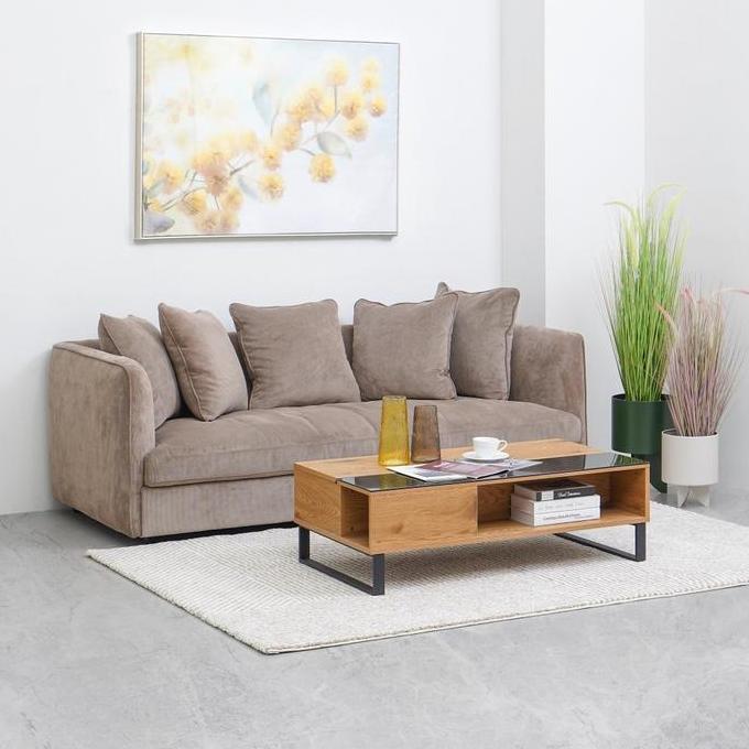 Informa Azalea Meja Tamu - Cokelat Oak/Hitam Meja Santai Meja Sofa Ruang Keluarga Majalah Meja Tv