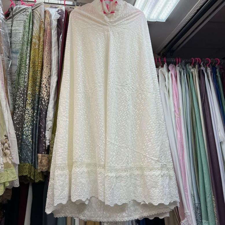 NEW (MUKENA DEWASA RUBIAH) MUKENA MEWAH DEWASA PREMIUM BORDIRAN CANTIK PUTIH ELEGAN