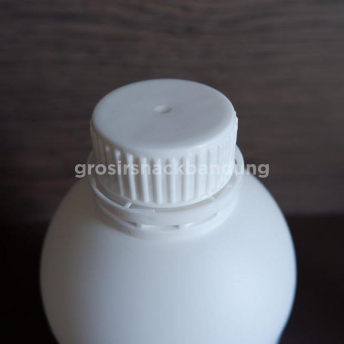Botol Plastik HDPE + Tutup 1000ml, putih doff