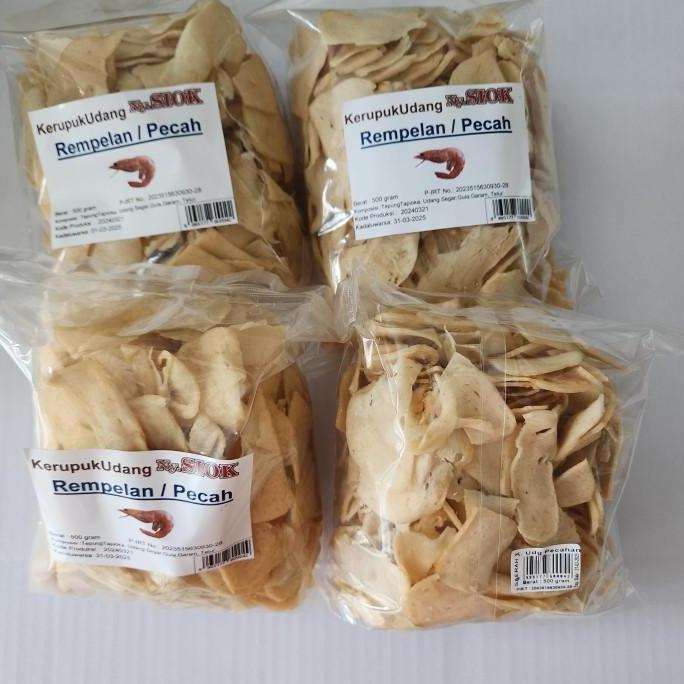Kerupuk udang pecahan / rempelan / pinggiran dari Ny Siok