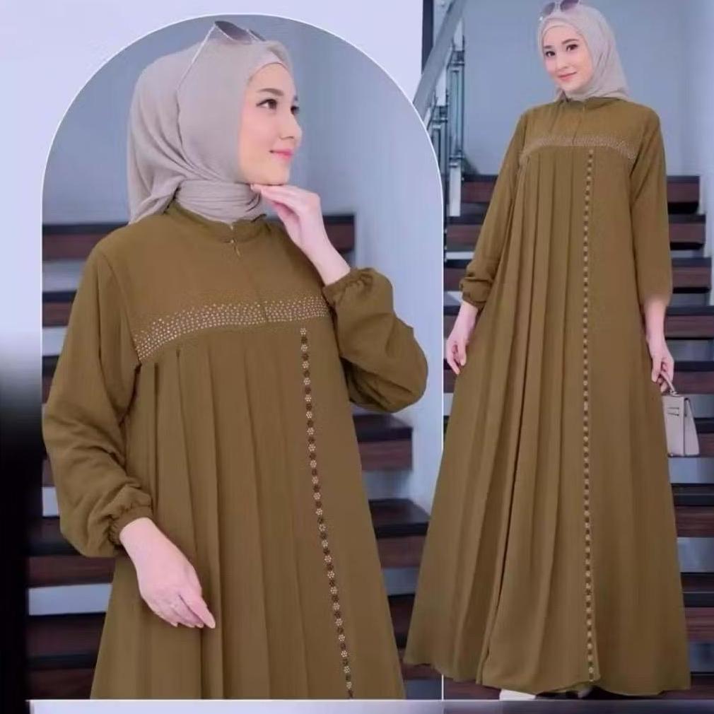 new product anggun dress pakaian viral 2026 bahan cerutybabydoll gamis pesta mewah dres kondangan ga