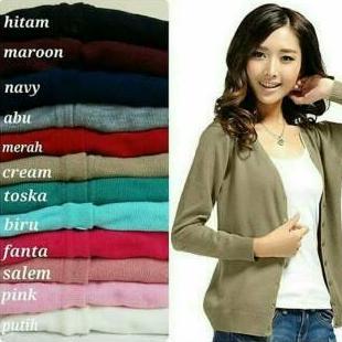 AI39 }} Cardigan Basic - Baju Rajut Cardy Outer Premium -  Rajut Wanita TERLARIS Kardigan