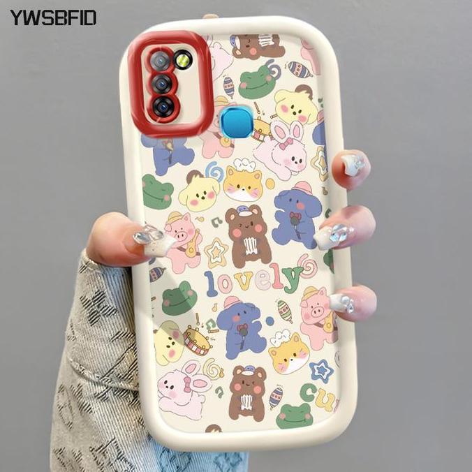Sedia Ywsbfid Casing Hp Untuk Infinix Smart 5 Smart 6 Ram 3 Case Pola Binatang Kartun Kasing Makaron