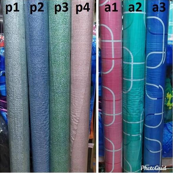 Karpet Lantai Plastik Meteran Motif Kayu Alas Taplak Meja Perlak Vinyl